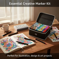 168 Colors Alcohol Markers Set, Dual Tips Blender Art Markers
