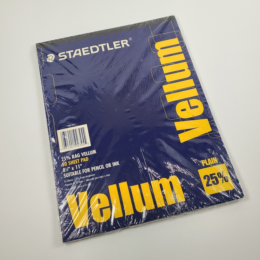 Staedtler Vellum 50 Sheet Pad 8.5″ x 11″ New Sealed 946T 811 Velin