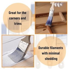 Paint Brushes 6-Pack Angle Brushes in Assorted Sizes for All Latex and Oil Paint