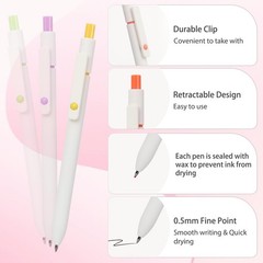 Ergonomic Fine Point Gel Pens, 5-Pack – Smooth Writing for School & Office