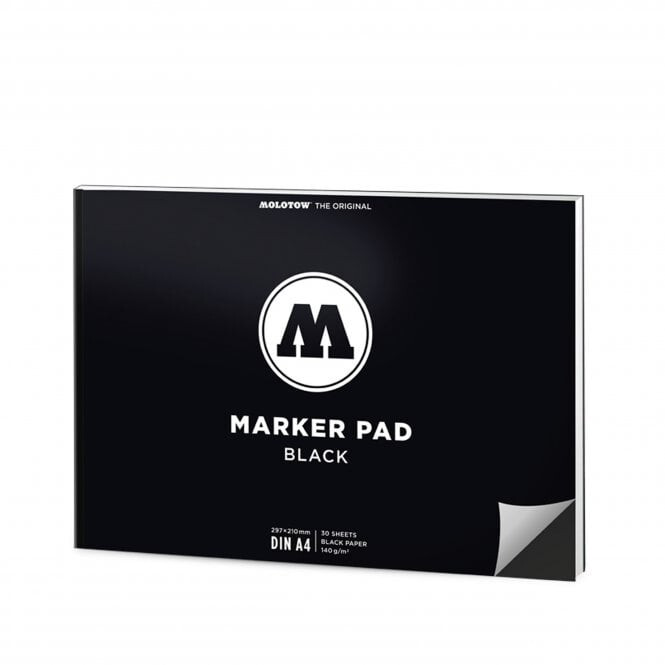 Molotow A4 Landscape Marker Pad (Black Paper) – Suitable for Multi Media Markers