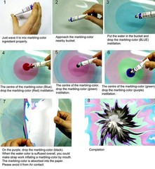 New Water Marbling 0.4 Fl Oz (Pack of 12), Blue,Green,Orange,Sky Blue,White