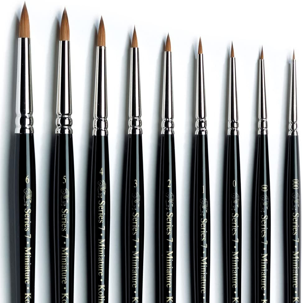 Winsor & Newton Series 7 Kolinsky Sable Miniature Watercolor Brush Pack of 6