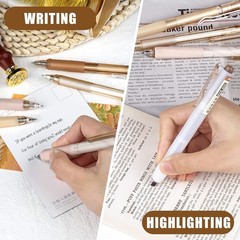 Elegant Black & Brown Gel Pens for Note-Taking – Set of 12 with Highlighter