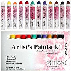 Jack Richeson 121501 Shiva Oil Paintstik, Student Colors, Set of 12