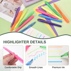 Purple Highlighter, 30 Pack Highlighters Pens for Books, Transparent Rod