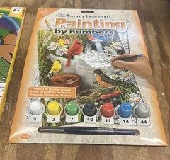 2 Paint By Number Kits Royal&Langnickel Garden Birds&Grafix Dinosaur