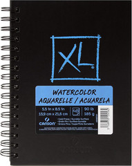 Canson XL Series Art Book Watercolor, Midweight White Paper, Side Wire Binding,