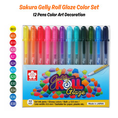Sakura Gelly Roll Glaze Colour Set – 12 Pens Color Art Decoration