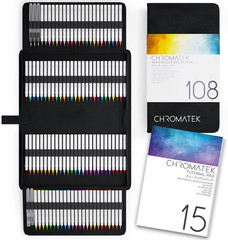 108 Watercolor Pens Set | Including 15 Page Pad & Online Video Tutorial Series |