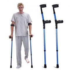 Forearm Crutches for Adults, 11-Level Height Adjustable Walking Crutches wit…