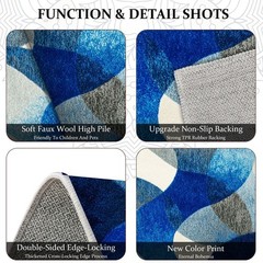 Soft Abstract Floor Mats 3Pcs Non-Slip Washable Rugs for Kitchen Entryway Home