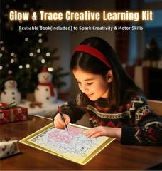 Cosmody LED Drawing Board with 6 Color Light Modes Neon Glow Acrylic Dry White