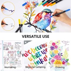 Art Markers Dual Brush Pens for Coloring, 60 Artist Colored Marker Set, Fine …