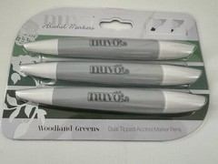 NUVO – Woodland Greens – Dual Tipped Alcohol Marker Pens – 3 Pack
