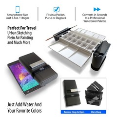 Watercolor Palette by Portable Painter, Translucent Black and Bone White