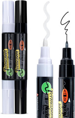 Black and White Bold Tip and Extra Fine Tip Paint Markers Waterproof Oil Paint P