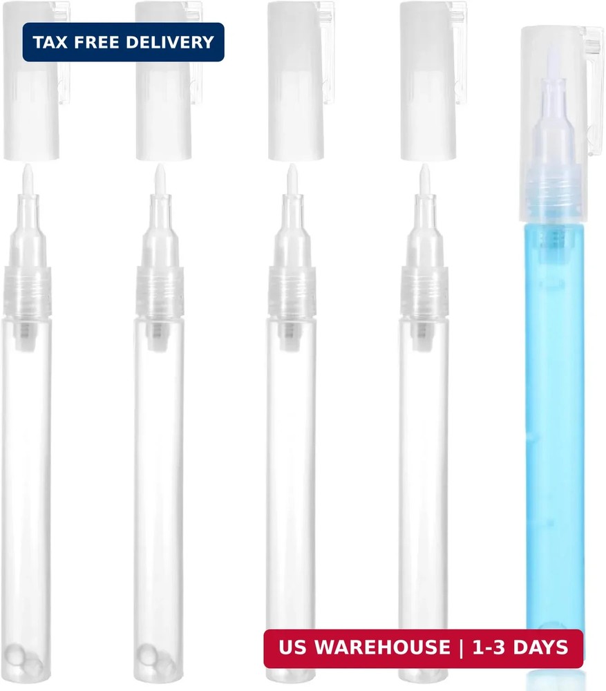 5 PCS Refillable Acrylic Paint Markers, 0.5mm Extra Fine Tip Empty Markers Pens