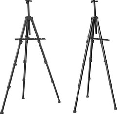 2 Pack Adjustable Art Easel Stand for Painting & Display, 17-66in Aluminum Metal