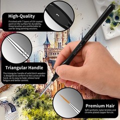 GETHPEN Extreme Detail Paint Brushes Set, 15pcs Miniature 15 Sizes, Black