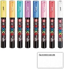 Posca UNI Water-based pen extra-fine character round core PC1M 8 pastel colors