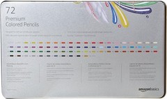 Amazon Basics Colored Pencils for Coloring 72 Count (Pack of 1), Multicolor
