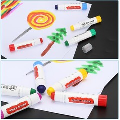 Solid Tempera Paints, 6 Pcs Washable Paint Sticks Paint Pens, Orange Red