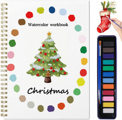 Beginner Watercolor Painting Kit Watercolor Workbook Coloring Book 12 Colors Pai