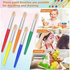 10Pcs Paint Brushes for Kids, Anezus Children Large, Multicolor