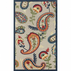 4′ X 6′ Blue Paisley Non Skid Indoor Outdoor Area Rug