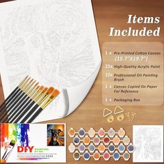 NiArt Paint by Numbers for Adults 16″ x 20″ The Screaming Dog + Unframed