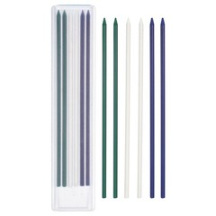 12Pcs 2.8mm Carpenter Pencil Refill, Solid Dry Pencil Refill, Blue, White, Green