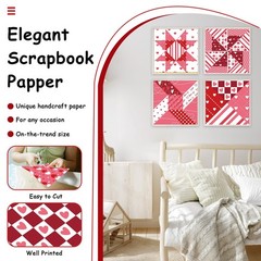 QOUBAI 48 Sheets Valentine Craft Paper 12 X 12 As the picture shown