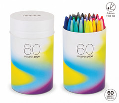 [USA STOCK] Monami Plus Pen 3000 Felt Tip Pens 60 Colors Set 0.4mm Fine Drawing
