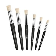 Wooden Stencil Brushes Natural Stencil Bristle Dome Art Painting Brushes Black