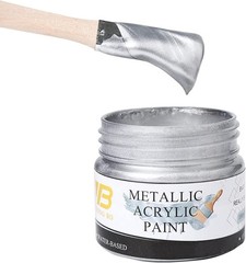 YongBo Metallic Silver Acrylic 3.38 Fl Oz (Pack of 1), 100ml Paint