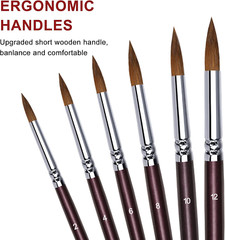 Kolinsky Watercolor Brush Set Pure Kolinsky Sable Hair Pointed round Art