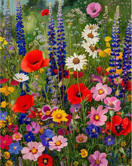 Wild Flowers Paint by Numbers for Adults – Paint by Number Flowers,DIY Acrylic P
