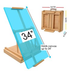 Table Easel Adjustable Solid Beech Wood Sketchbox Metal Drawer MEEDEN Studio