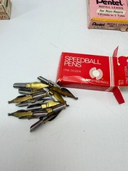 Vintage Pentel Refill Leads Speedball Pens Mixed Drafting Supply Lot