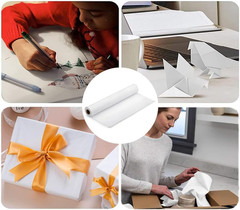 White Art Craft Paper Roll for Drawing Easel Doodles 15″×511″ White Wrapping Pap