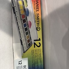 Daniel Smith Extra Fine Watercolors Set 12ct ~ New ~ Bonus Free Empty 1/2 Pans