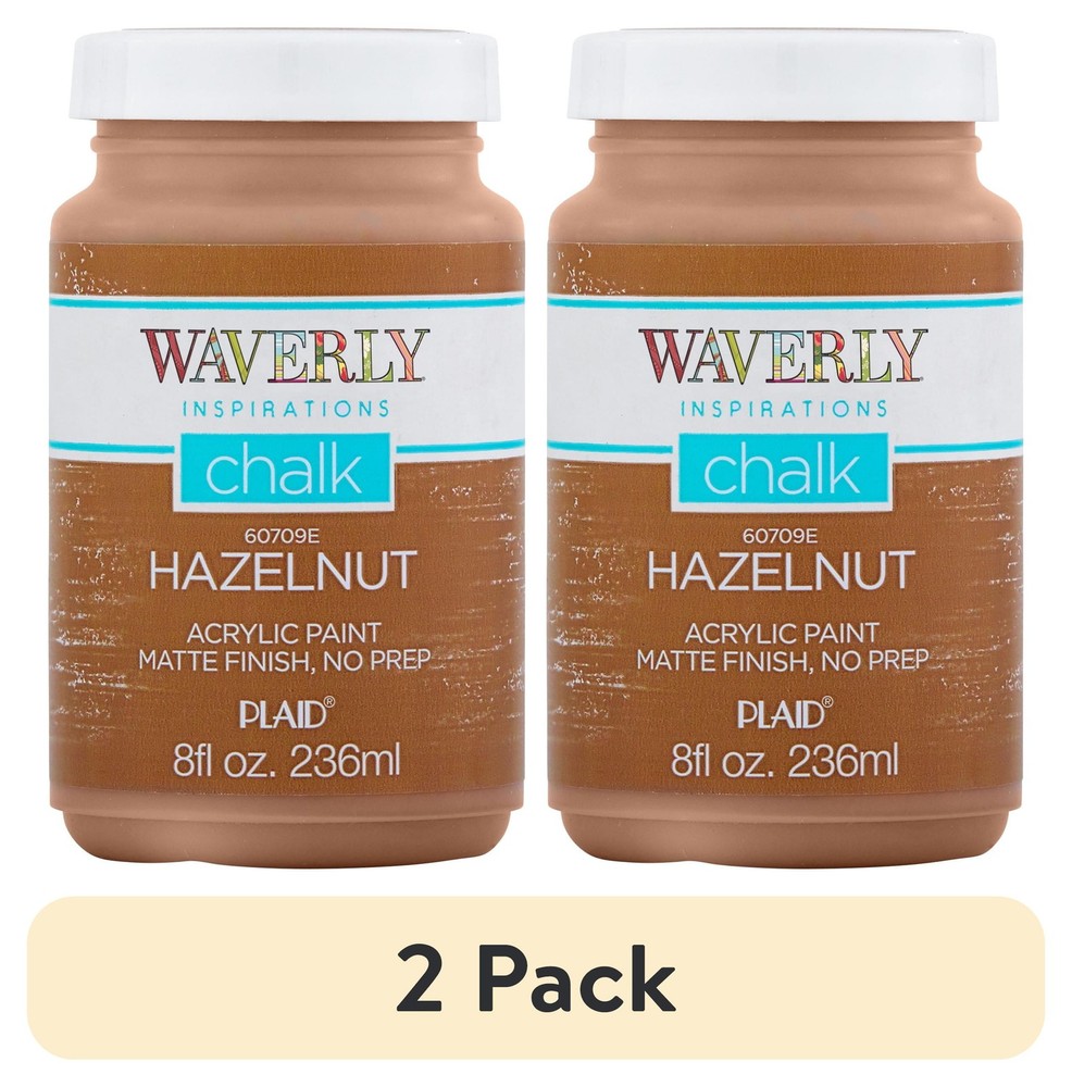 (2 pack) Waverly Inspirations Chalk Paint, Ultra Matte, Hazelnut, 8 fl oz