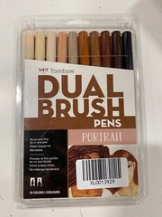 Tombow 56170 Dual Brush Pen Art Markers Portrait 10-Pack. Blendable Brush