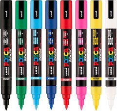 Creative Freedom with PC-5BR 8 Pack of Waterproof Paint Markers & Brush Tips
