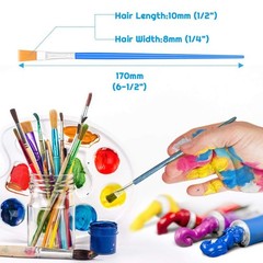50 PCS Flat Paint Brushes For Touch Up Small Classroom Craft Acrylic Face