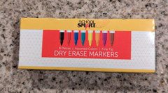 School Smart Dry Erase Pen Style Markers, Fine Tip, Assorted Colors, Pack of 8