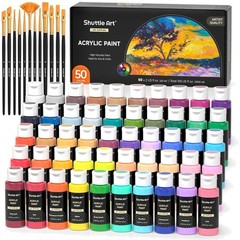 50 Colors Acrylic Paint Set, 2oz Bottles, Quality