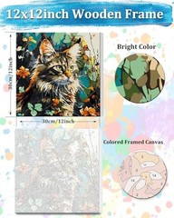 Framed Paint by Numbers Kit for Adults Beginners, 12″x12″Framed TC-F-223