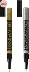 Metallic Permanent Paint Markers, 1 Each Gold & Silver, Extra Fine Point, Set of